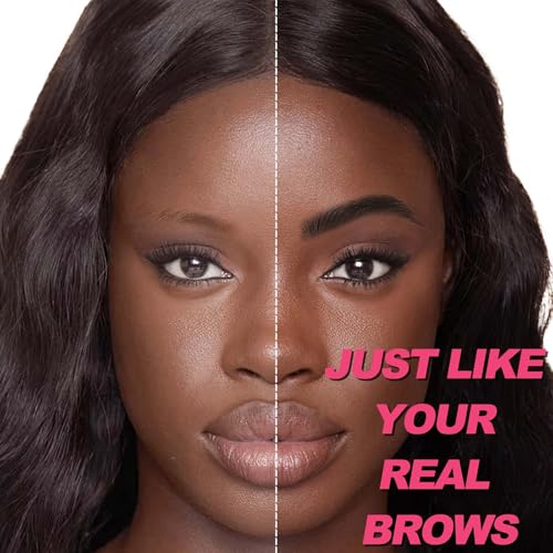 Mascara Black Volume and Length & Microblading Eyebrow Pen, 4D Silk Fiber Mascara Natural and False Effect, Waterproof Eyebrow Pencil Brown Hair Like Natural Liquid Eyebrow Pen Medium Brown