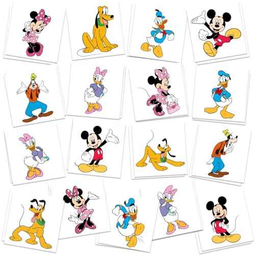 Mouse Birthday Party Supplies, 34Pcs Temporary Tattoos Party Gifts, Removable Tattoo Stickers for Goody Bag Treat Bag Stuff for Mickey Birthday Party Decoration