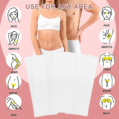 EWVVSS 600-Count Non-Woven Wax Strips Pack for Hair Removal - 2 Sizes