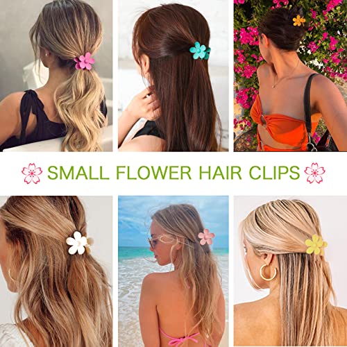 12-Pack Small Flower Hair Claw Clips, 1.37 Inch Mini Jaw Clips