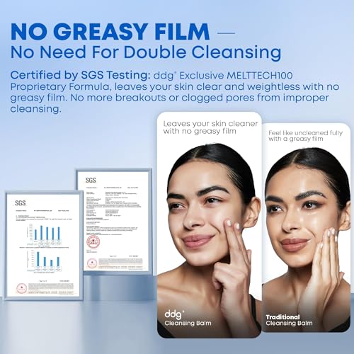 ddg Travel Size Cleansing Balm,Makeup Remover Balm for Sensitive Skin,Vegan,Hydrating Formula with Natural Plant Oils,Individually Wrapped 3ml (10-Pack)