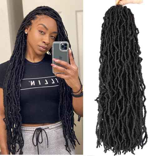 LMZIM 26 Inch Soft Locs Crochet Hair 7 Packs Faux Locs Crochet Hair Pre Looped Goddess Locs Crochet Braids Hair For Black Women 1B