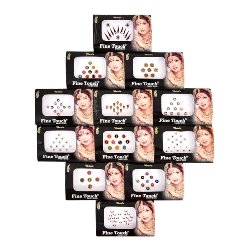 6 Pack Mix n Match Face Jewels Bindis Forehead Tika