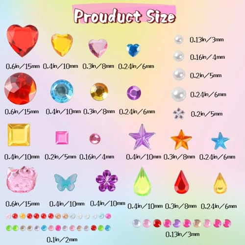 3521 Self-Adhesive Craft Jewels & Gems Stickers, 12 Sheets