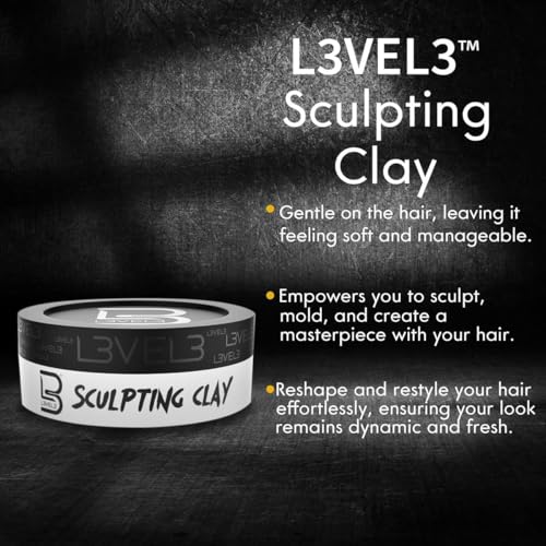 L3 Level 3 Hair Clay for Men - Extreme Hold Matte Finish, 150ml