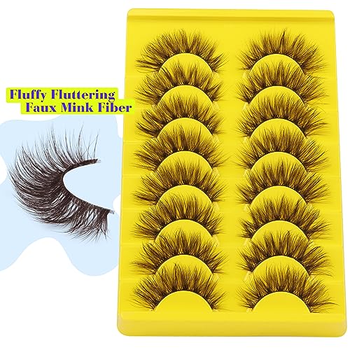 Brown Lashes Natural Look False Eyelashes 8 Pairs