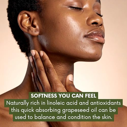 Best of Nature 8 fl oz Pure Grapeseed Oil - Lightweight Body & Face Moisturizer
