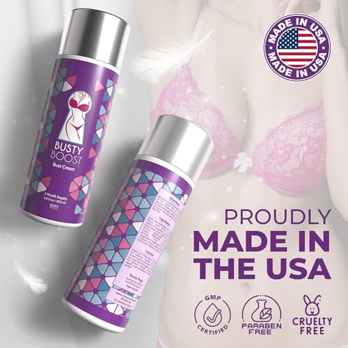 Busty Boost Breast Enhancement Cream ? Natural Firming & Lifting Cream for Fuller, Firmer Breasts ? Infused with Maca Root, Wild Yam, Guggul Resin & Gotu Kola ? Made in the USA ? (2 Month Supply)