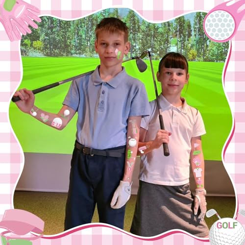 Pink Golf Temporary Tattoos - 96 Stickers Party Favors