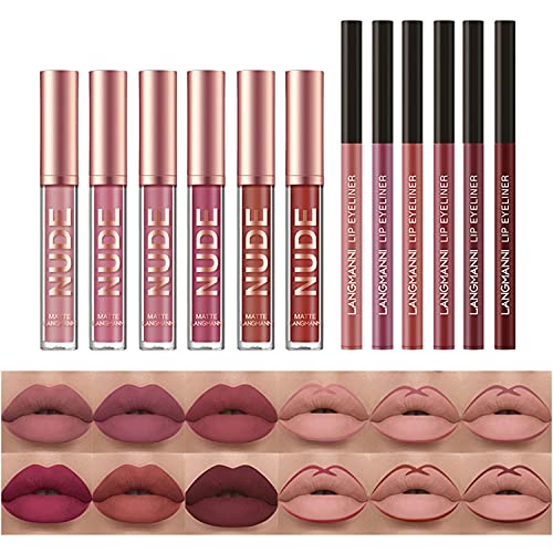 BestLand 12-Piece Matte Liquid Lipstick & Liner Set