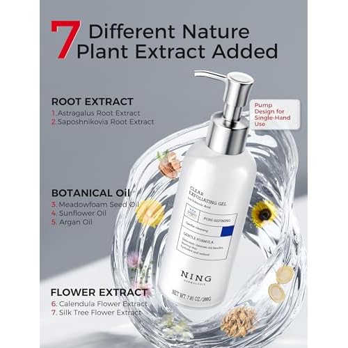 Exfoliating Face Scrub: Gentle Face Exfoliator Peeling Gel with PHA & AHA, Niacinamide - Chemical Exfoliant Peel Shot for Dead Skin Cells, Blackheads, Sebum Control & Pores Care 7.05OZ