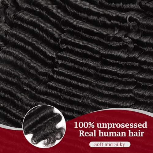 LOLly Hair 1B# 16 Inch Feather Human Crochet Hair Pre-Looped 110g Deep Wave