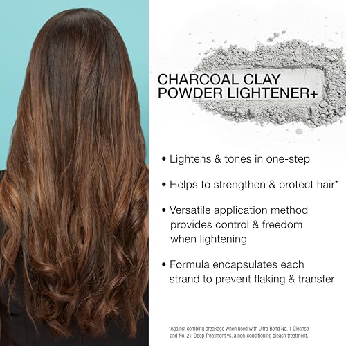 ULTRA BOND Charcoal Clay Powder Lightener with Built-in Bonding | Strengthens & Protects for Stronger & Shinier Hair | Lightens & Tones In One-Step | 6 Oz