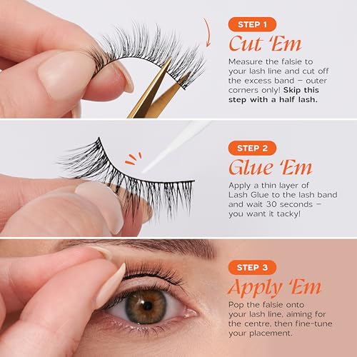 eLASHtic¢â Lashes, Half Lashes, Strip Eyelashes, Natural Wispy Lashes, Fake Eyelashes, Elastic Lash Band, Flared & Natural Volume (Lover) Half Lash