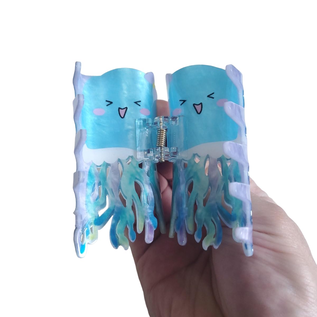 Cyan Jellyfish Hair Clip,Acrylic Claw Clips,Hair Clips for Women