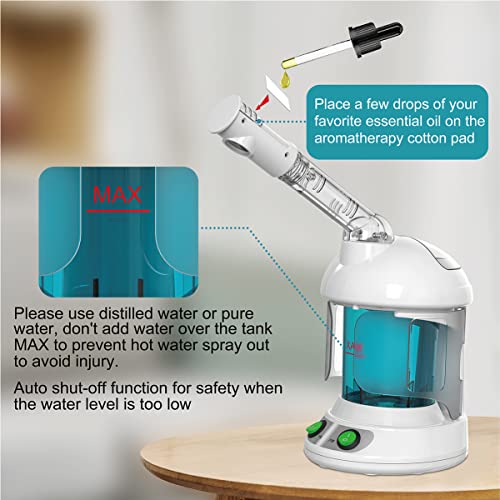 KINLITO Facial Steamer with Ozone - Nano Ionic Warm Mist Spa