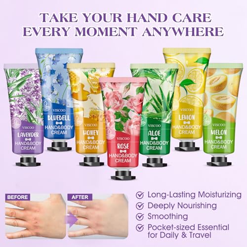 VISCOO 14 Pack Mini Hand Cream Gift Set for Women - Moisturizing Travel Size