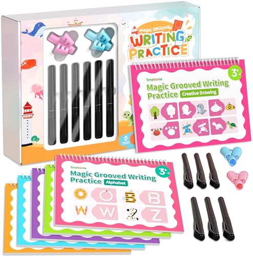 Magic Grooved Writing Practice Books Set for Kids 3-10