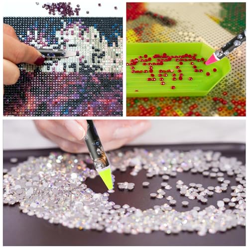 Hariendny 4-Pack Rhinestone Picker Wax Pencil Set with Sharpener for DIY Nail Art
