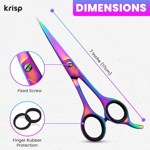 Krisp Beauty 7" Professional Barber Scissors - Stainless Steel Hair Shears