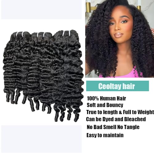 Burmese Curly Human Hair Bundles 16 18 20 Inch 100% Unprocessed