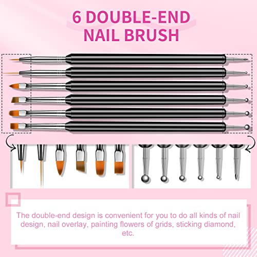 SAVILAND LED & U V Builder Nail Gel with 6pcs Double-End Nail Art Tools Professional Nail Art Kit
