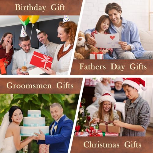 Personalized Gifts for Men -Father Day Gifts Personalized Toiletry Bag with Engraved Monogram - Leather Travel Kit Shaving Organizer - Unique Present for Him, Husband, Dad £¨J£©