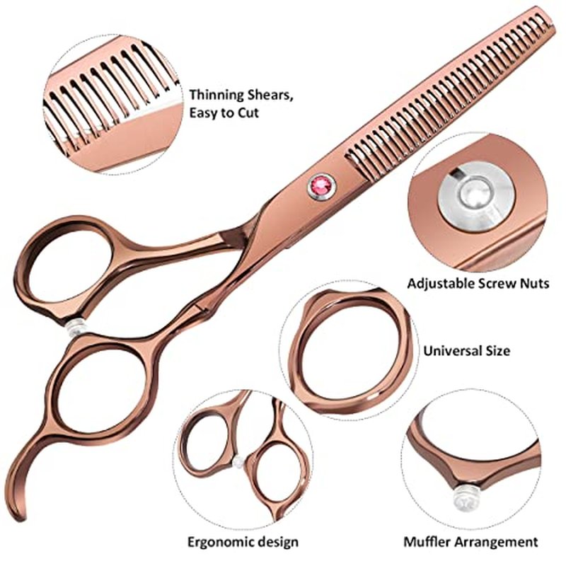 Professional Stainless Steel Hair Cutting Scissors Set - 4-Piece Salon Shears for All Hair Types