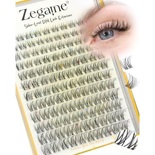 Natural Lash Clusters Clear Band Wispy Cluster Eyelash Extensions Fairy Eyelash Clusters For Daily Look Individual Lashes Natural Look 8-16MM 120Pcs by Zegaine