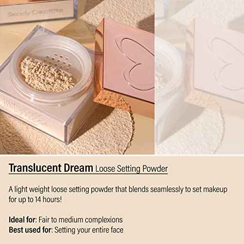 DEALPLUSDEAL Beauty Creations Loose Setting Powder Minimizes Pores and Fine Lines Matte Finish Natural Face Makeup Translucent Dream