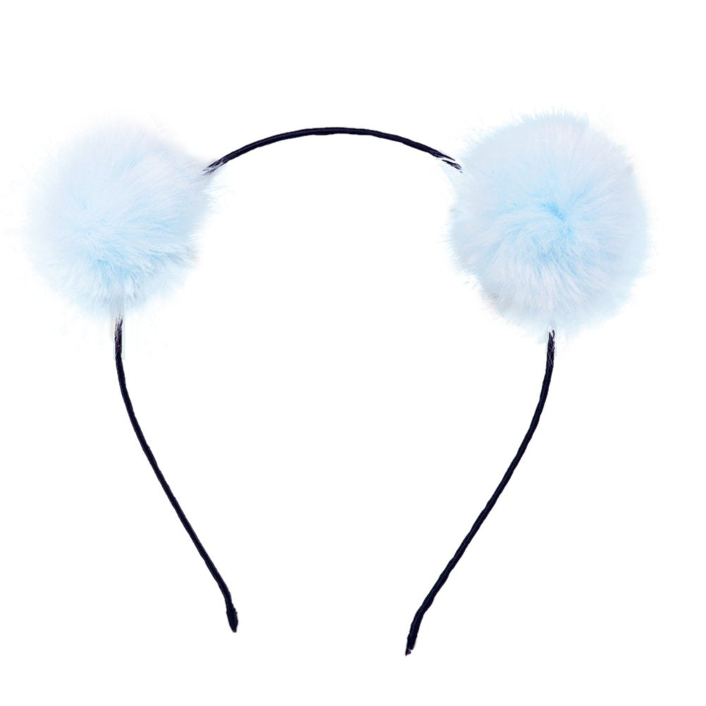 BAOPLAYKIDS BAOBAO Faux Fluffy Rabbit Fur Ball Cat Ears Panda Hair Hoop Headband Xmas Party Cosplay