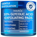 MAREE Glycolic Acid Resurfacing Pads - Toner Pads for Face Cleansing - Exfoliating Pads with Tea Tree Oil, Salicylic Acid & Vitamins E, B3, B5 - Facial Peel for Pore Resurfacing & Radiance - 50 Count