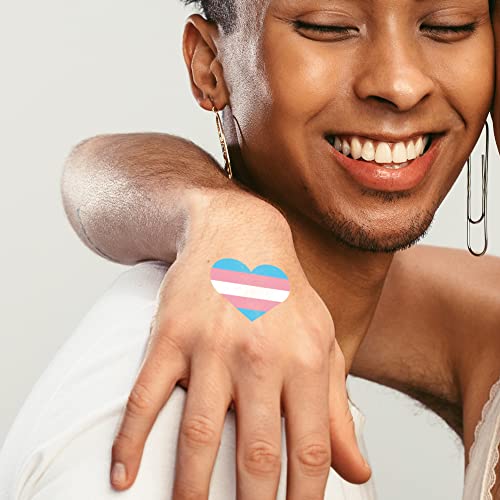 Transgender Flag Temporary Tattoos - 48 Pack