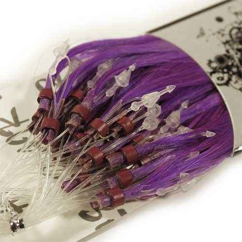 25 Strands 22" Long Micro Loop Ring Beads I Tip100% Human Hair Extensions Color 1 g Each (# Purple)