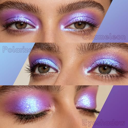 Holographic Purple Blue Pink Eyeshadow - Cream to Powder