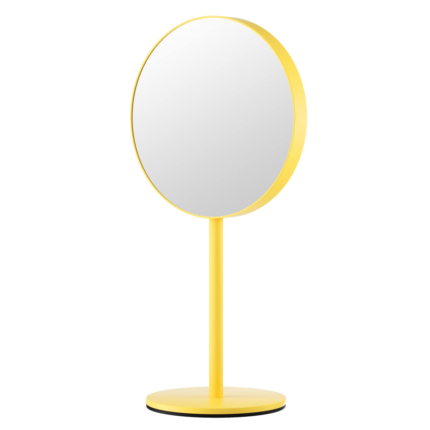 Dual-Sided Magnifying Makeup Mirror, 6.5 Inch, 5X and 1X Magnification, Standing Vanity Mirror for Desk (Yellow, 6.5 Inches)