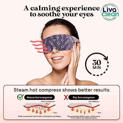 LivaClean 16 CT Steam Eye Mask for Dry Eyes - Mix Scented Masks - Eye Steam Mask Self-Heating Eye Mask for Sleeping - Heat Eye Mask for Dry Eye - Disposable Eye Mask Warm, Eye Warmer, Heated Eye Mask