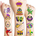 105 PCS Mardi Gras Temporary Tattoos - Party Favor Stickers