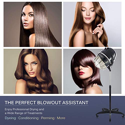 Professional Hooded Hair Dryer with Stand - Adjustable Height