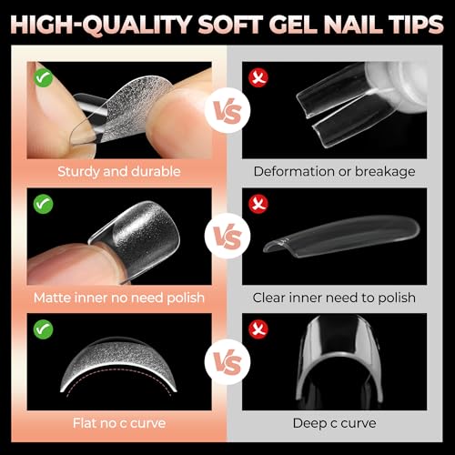 UNA GELLA C-XS Extra Short Square Full-Cover Nail Tips 120Pcs