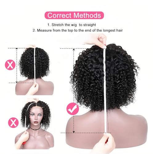 12 Inch Short Curly Bob Wig with Bangs - Brazilian Human Hair