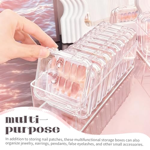 30-Piece Press On Nail Storage Box Set with Adhesive Tape