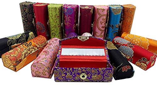 Lipstick Case with Mirror - 12 Pack Floral Brocade Holders