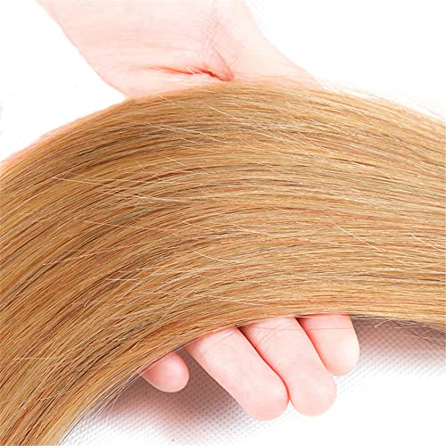 #27 Honey Blonde Straight Hair Extensions - 24-28 Inch Bundles