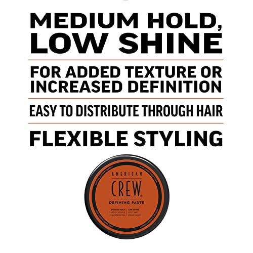 AMERICAN CREW Men's Hair Defining Paste (OLD VERSION), Medium Hold Hair Gel with Low Shine, 3 Oz (Pack of 2)