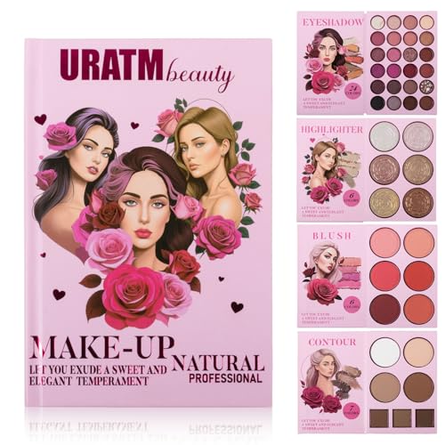 RoseFlower 24 Color Eyeshadow Palette with Blush & Highlighter