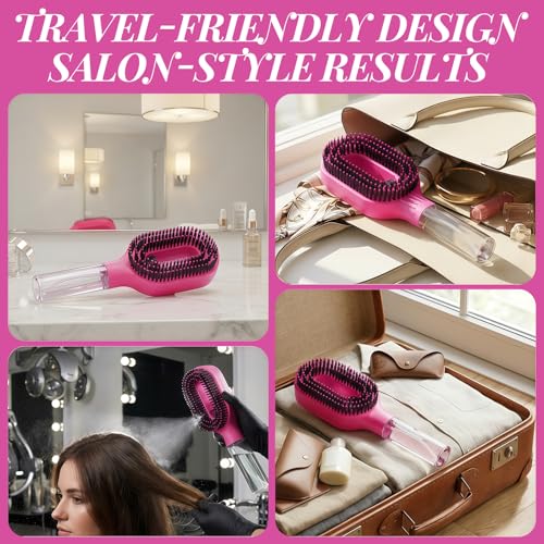 2-in-1 Hair Brush with Water Spray Detangler for Curly Hair