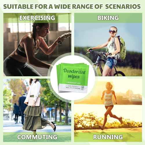 Timgle 100 Pcs Mini Travel Deodorant Wipes Individually Wrapped Armpit Antiperspirant Deodorant Sweat Body Wipes for Women Men Teens Sports Travel Clean Skin Underarm Excessive Sweating(Aloe Vera)
