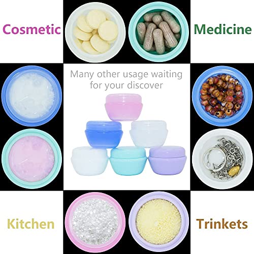 TSA Approved Travel Cosmetic Jars, 0.7oz Leak-Proof Containers, 6-Pack
