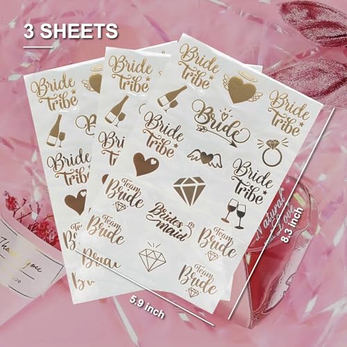 Bride's Babes Gold Foil Temporary Tattoos - 3 Sheets